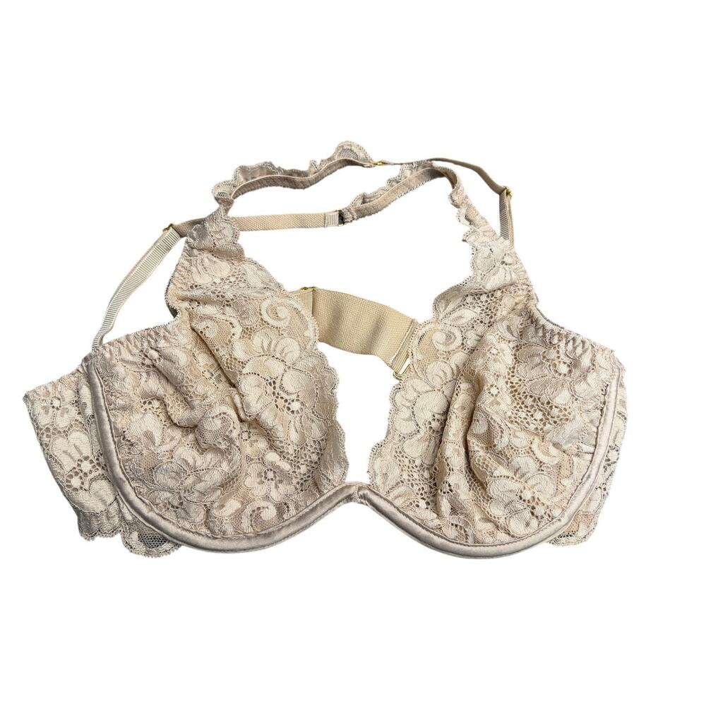Free People We Are HAH 32-36D Nude Floral Lace Convertible Harness Underwire Bra